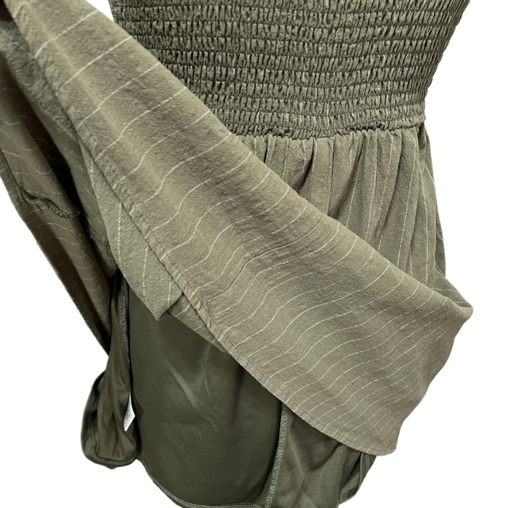 Purple Snow Spaghetti Strap Green Pin Stripes Mini Dress Size M - Picture 5 of 9